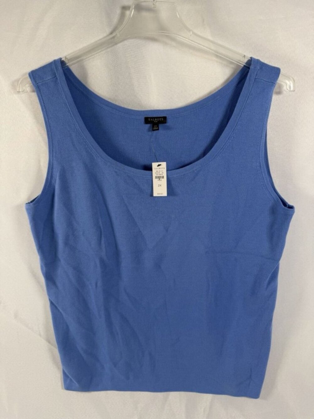 TALBOTS Plus Blue Sleeveless Tank Tee Top 2X Brand New